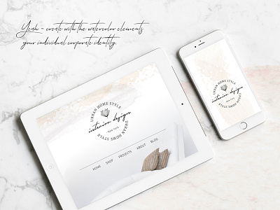 So Female Branding Kit + Icons & Watercolours brand branding clean elegant female feminine floral flowers logo logos modern premade