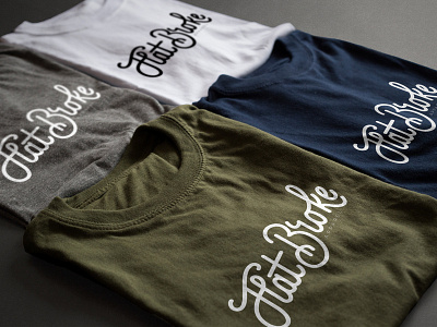 Flat Broke Apparel Conceptual Logo branding calligraphy clothing conceptual hand lettering lettering logo mockup type design typography