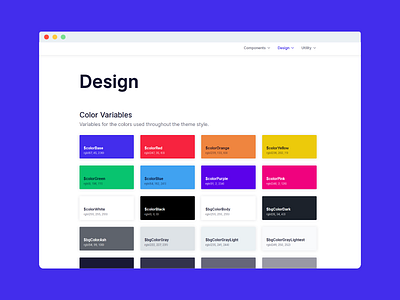 Color Variables color interface layout palette simple styleguide theme ui
