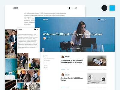 Enliven Redesign about us blog branding clean company website desktop mobile ui ux website writing