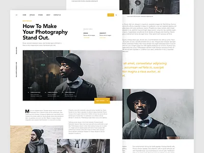 Photography Article article clean branding home landing ui website minimal simple