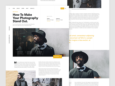 Photography Article article clean branding home landing ui website minimal simple