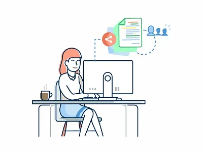 End User Creating character communication design creating document end user file illustration marketing design outline technology user experience