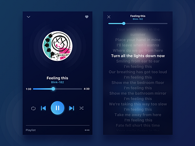Music Player B app blink 182 feelingthis music player ui
