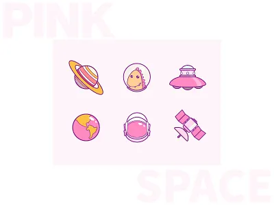 Pink Space icon，alien，pink， space