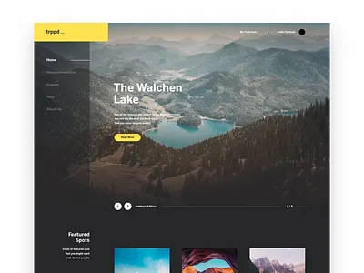Travel Blog Exploration blog clean dark dashboard landing page modern travel ui ux walchen lake website