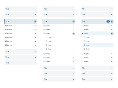 Select Boxes & Concertina States child collapse dropdown filters parent select select box selected states ui