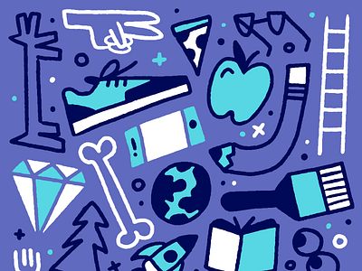 🌀🌀🌀 art bone diamond doodle drawing fun illustration pattern procreate purple repeat teal