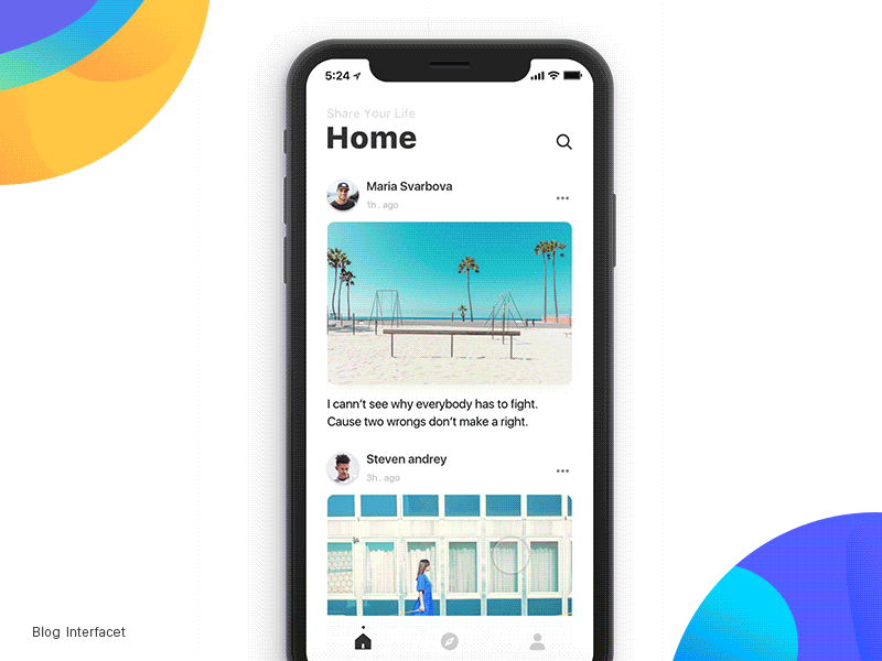 Light Blog App dynamic effect，principle， lightweight