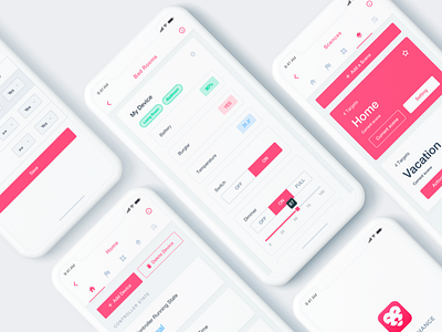 Persen App app home iphonex mockup red simple smart ui white