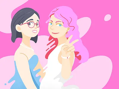 Radio Program cover repost album cover flat girl glass illustration pink radio star voice