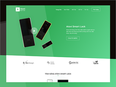 Atovi Landing Redesign green hero landing page lock smart lock typography ui ux video bacgkround web design white space