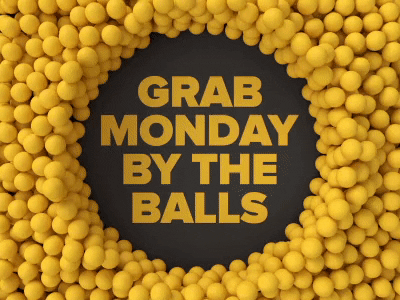Monday 3d animation black loop monday motion design motion graphics motivation yellow