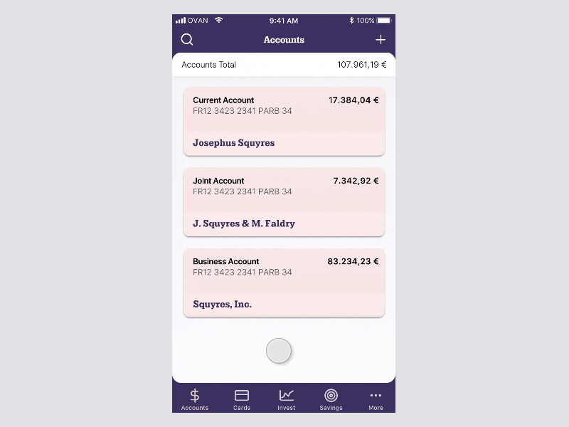 Bank App - Transaction List Animation animation flinto iphone prototype ui