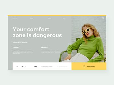 Z 31 blog comfort green landing minimal minimalistic quote ui ux yellow