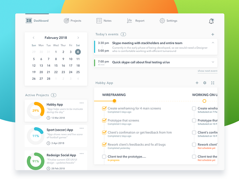 Project Helper App /dashboard/ by Victoria Atamanchuk on Dribbble
