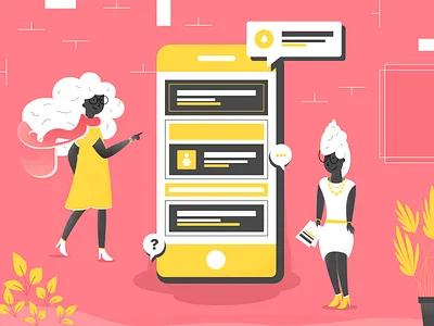 Notifications on Mobile 🚨 abstract characters design drawing graphic illustration illustrator sketch vector web