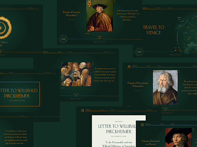 Check some new mockups from Albrecht Durer Timeline project! history letter map timeline