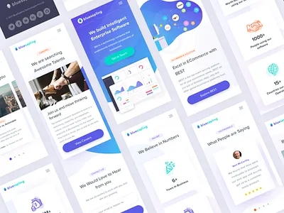 Mobile Web Screens cards dashboard dribbble icons illustration interaction invite team testimonial ui ux
