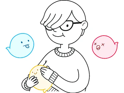 Self-portrait experiment ghost illustration portrait vector