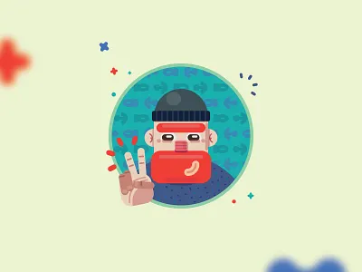 Sailor anchor beard character icon illustration line logo mustache outline redhead sailor sea