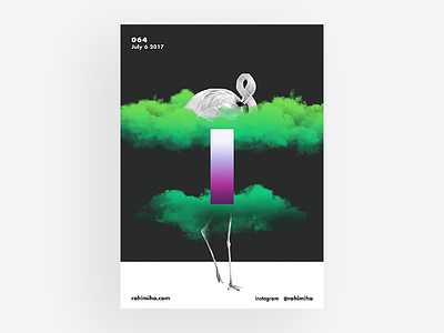 Day 064 black and white cloud daily gradient graphic design green poster