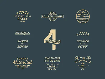 Fourtillfour badge brand cars coffee design marks seal type typography vintage