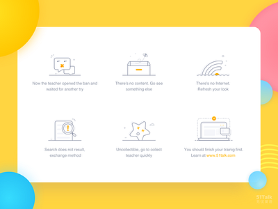 51talkapp-empty style app education empty illustration mobile style ui