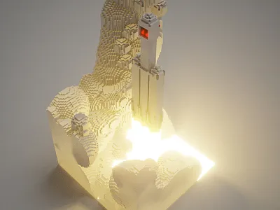 Roadster Taillights 8bit falconheavy magicavoxel pixelart space spacex voxel