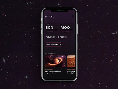 SPACED APP app booking flight mobile spaced