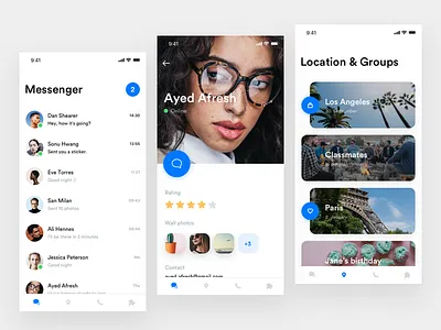 Messenger App app clean inbox light messages messenger modern photo profile x