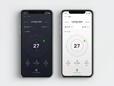 Smart Home app smart home thermostat ui