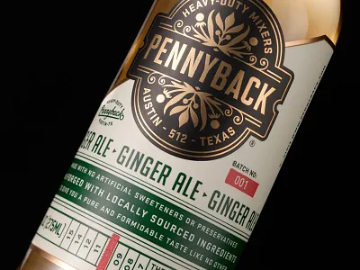 Pennyback austin business cards copper foil drinks industrial letter press packaging thirsty