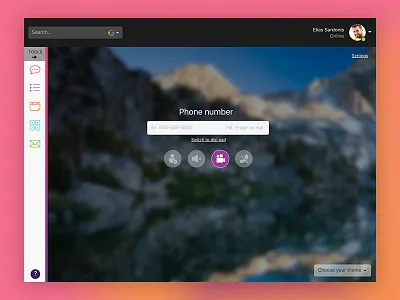 Phone/Video Chat App account app chat desktop app menu personalization saas ui ux video chat