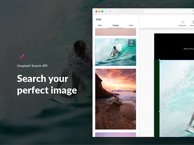 Unsplash Search on STUDIO banner design tools studio tool web development
