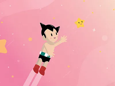 Astroboy 2d anime astroboy illustration illustrator vector