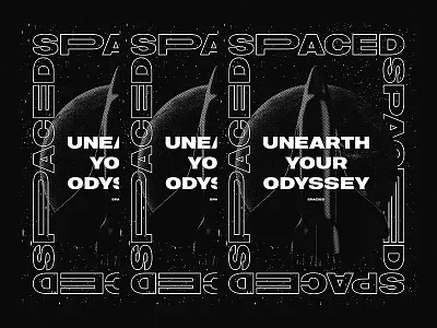 Halftone Experiments 3d astronaut cinema 4d octane planets poster screen print space typography ui web web design