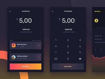 Midnite - Withdraw blockchain crypto cryptocurrency keyboard kit mobile numericals ui wallet withdraw