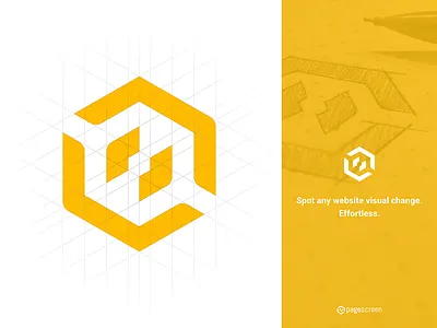 Pagescreen – Logo concept concept drawing geometry logo making of