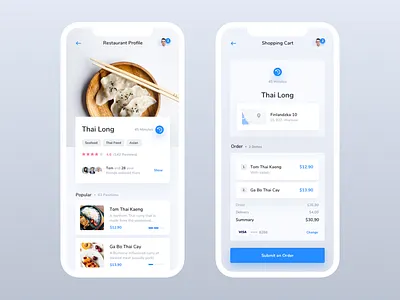 Food Delivery App app cart delivery food ios list mobile order profile restaurant shopping summary