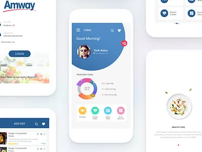 Amway App amway branding calculator creative designs food ui ux