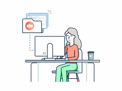 Builder Creating builder creating character communication design document end user file illustration marketing design outline technology user experience