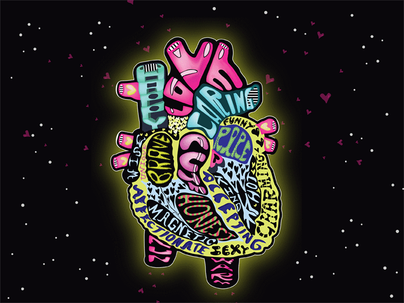 Typography of my Heart for You adobe design drawing graphic design graphics hand lettering illustration love text typography