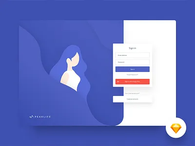 Peaklife Dashboard Sign in UI app design app landing ui gradient design landing page ui design ui trend web design
