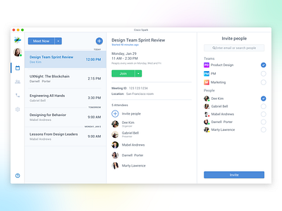 Cisco Spark - Meetings (Exploration) app cisco dashboard desktop product design redesign spark ui ux video conference