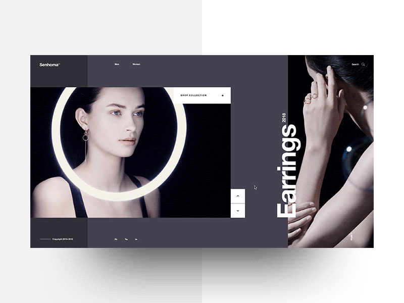 Senhoma Prototype 3 animation choreography ecommerce fashion interaction interface landing lookbook minimal mondrianizm motion principle
