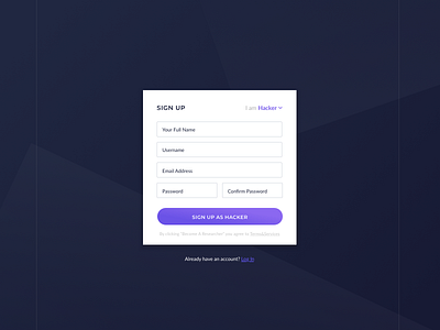 Sign Up Screen log in. login register sign up singup