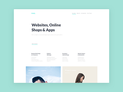 Homepage clean design flat header landing website