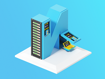 "Infrastructure" illustration for software development company 3d 3dillustration blue design digital graphic illustration illustrations infrastructure it software