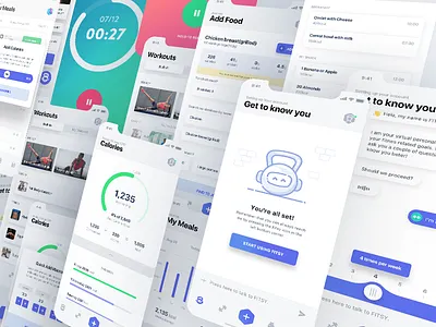 Fitness app new screens ui ux ai animation app bot ai chat fitness gif interaction ios mobile product design ui ux